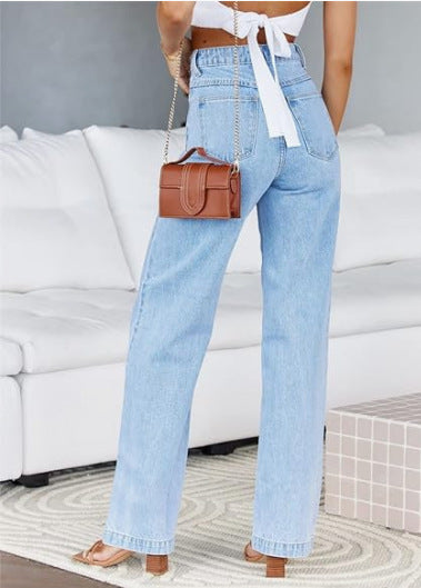 Fashion Women's Jeans Loose All-matching Straight